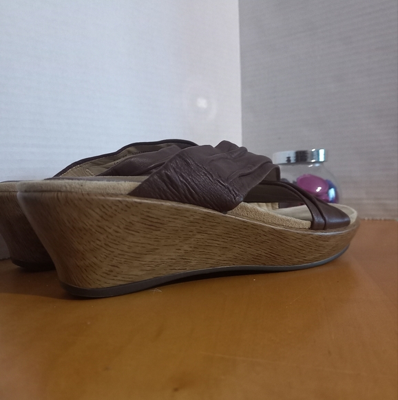 Dansko avalon crossstrap leather wedge sandals size 37 6.5/7 brown - Picture 5 of 11